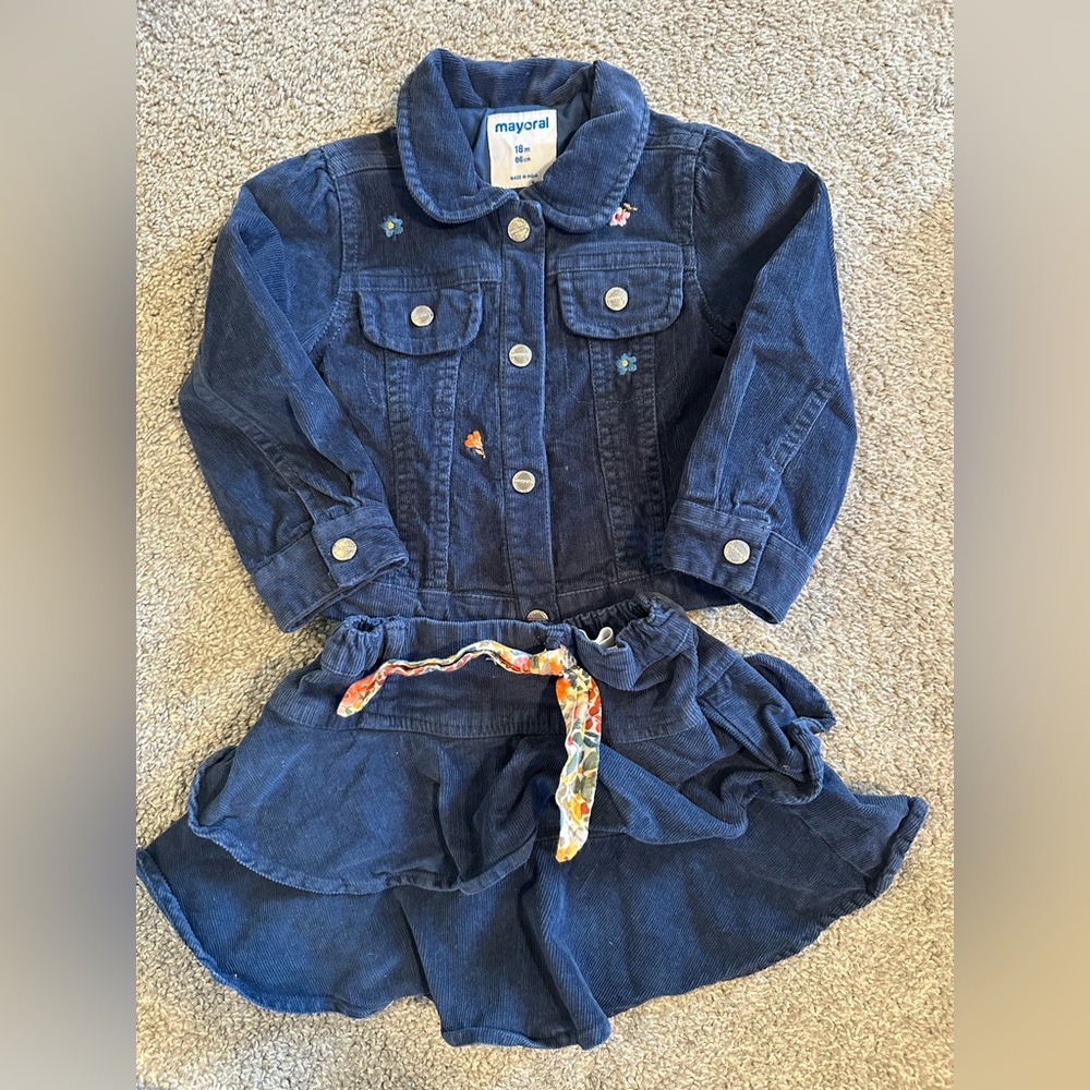 Kids Denim Jacket and Skirt Set